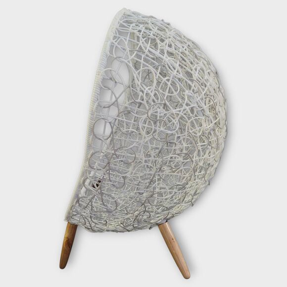 Puppy Pets Small Dogs Rattan Basket Wicker Egg Lounge Chair White Waterproof - Picture 4 of 16